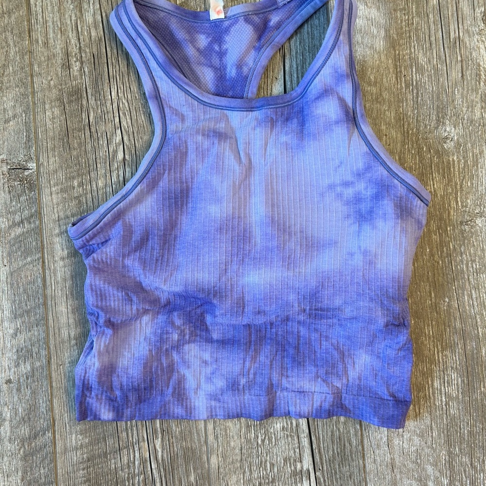 Lululemon purple tie dye tank with built in bra sz 6